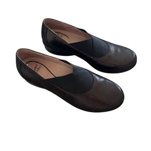 Dansko Women's Ann Slip On Elastic Shoes Loafers bronze Leather 41 / US 10.5-11